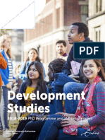 Development Studies: 2018 - 2019 PHD Programme and Ma Programmes