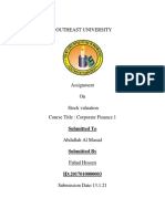 Southeast University: Stock Valuation