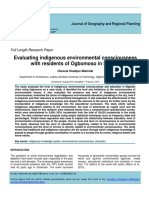 Evaluating Indigenous Environmental Consciousness With Residents of Ogbomoso in Nigeria