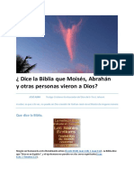 ¿ Dice La Biblia Que Moisés, Abrahán y Otras Personas Vieron A Dios