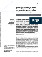 Differential Diagnosis of Hepatic Tumors (Hepatoma, Hemangioma, and Metastasis) With CT