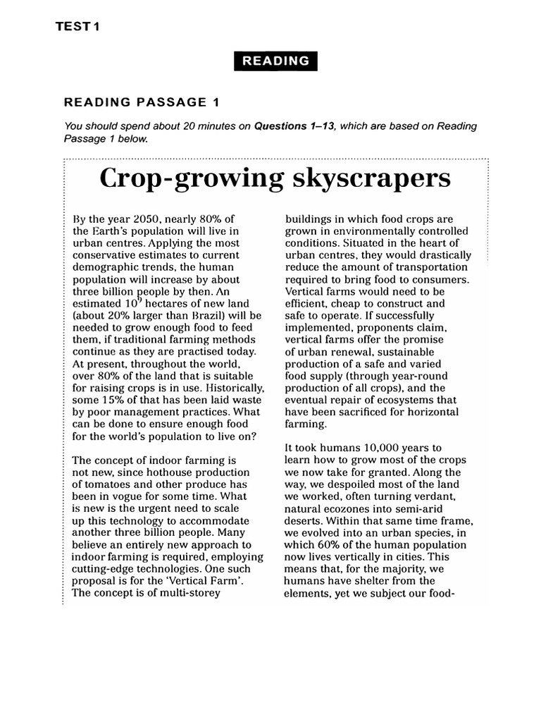 CropGrowing Skyscrapers Test 1 PDF Nature Versus Nurture Nature