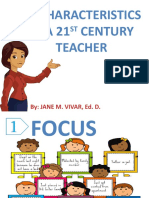 27 Characteristics OFA21 Century Teacher: By: Jane M. Vivar, Ed. D