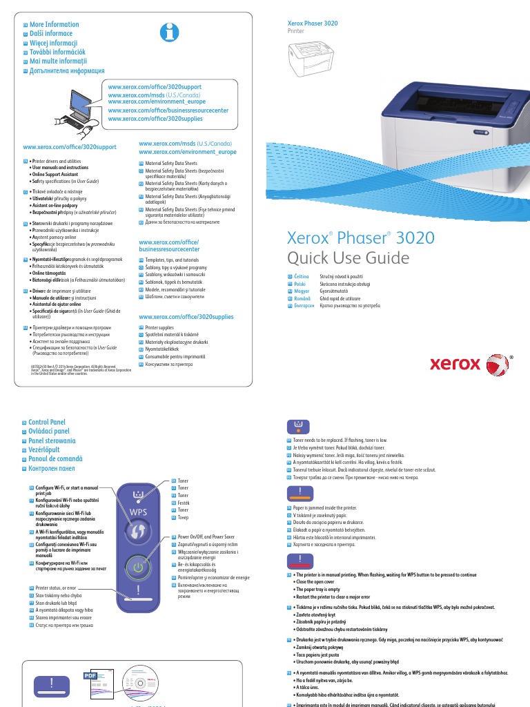 Quick - Use - Guide - Xerox - Phaser 3020 | PDF