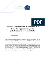 Document D'hrmonisation de Rã©daction Des Projets de Stages