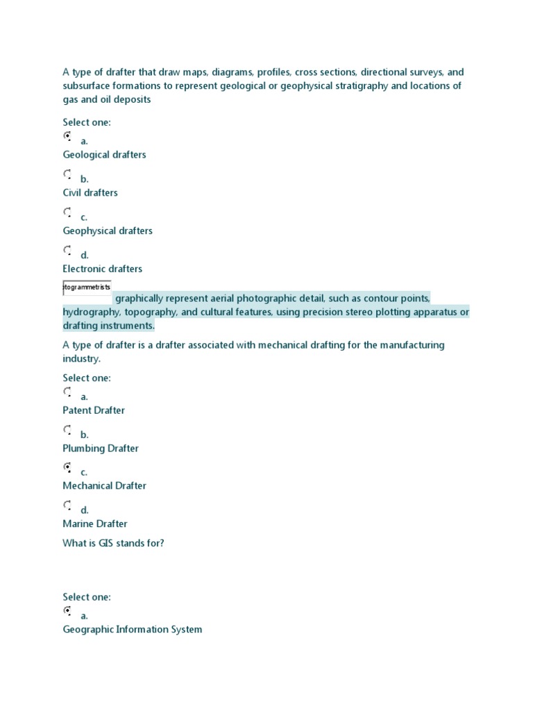 Types of Drafters in Engineering | PDF | Technical Drawing | Geographic ...