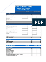 Your Company Name: Balance Sheet Projection Fiscal Year End Date