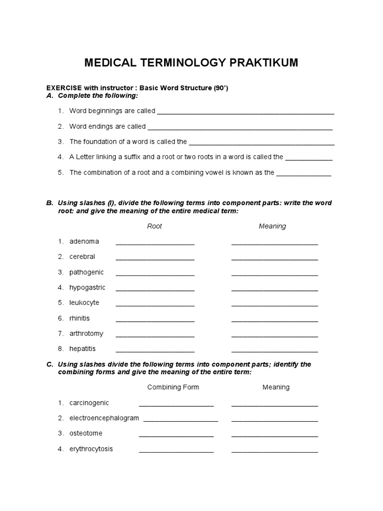 Medical Terminology Practicum Guide | PDF | Neoplasms | Stomach