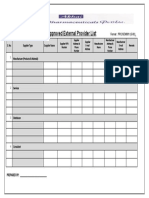 Approved External Provider List Format