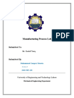 Manufacturing Process Lab: Submitted To