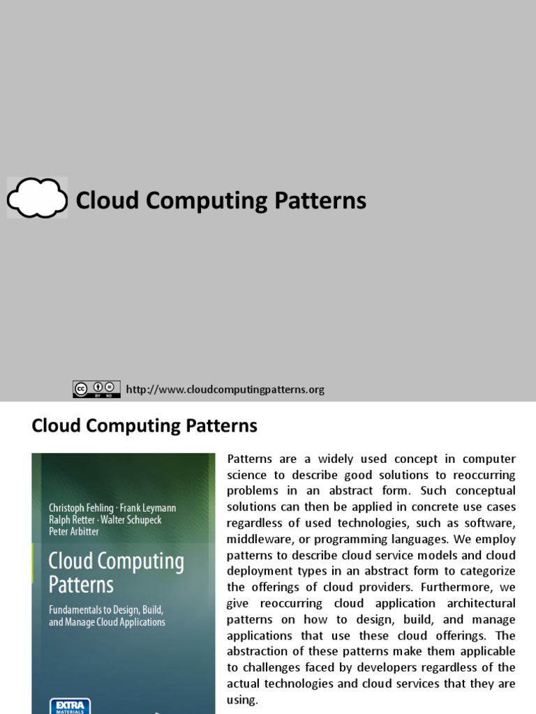 Cloud Computing Patterns Overview | PDF | Cloud Computing | Platform As ...