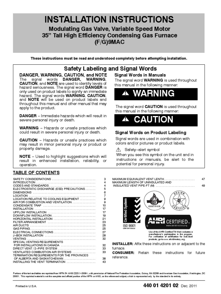 Keeprite Furnace Installation PDF Furnace Duct (Flow)