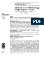 An Evaluation of A Toothbrushing Programme in Schools
