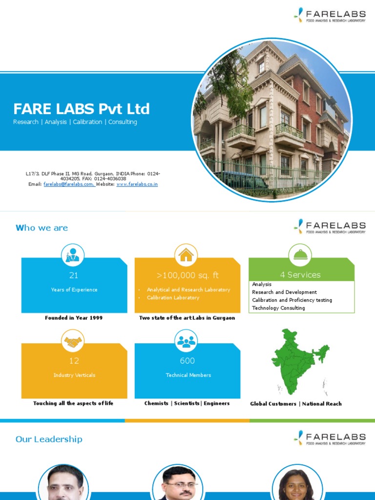Fare Labs PVT LTD Research Analysis Calibration Consulting PDF
