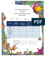 The Educators Chaklala Campus Rawalpindi Progress Report Playgroup - Nursery Session 2020-21