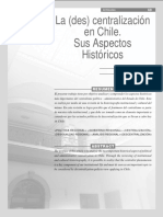 La (Des) Centralización en Chile. Sus Aspectos Históricos: Resumen