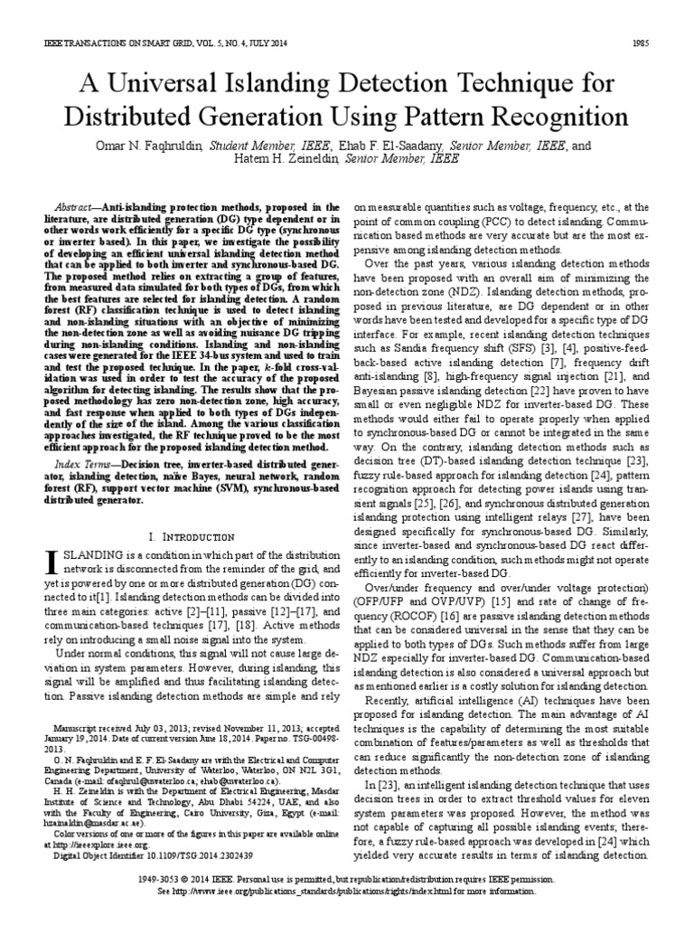 Universal Islanding Detection for DGs | PDF | Power Inverter | Support ...