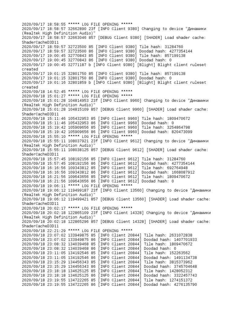 Log File Analysis for Audio Device Changes | PDF | Computing | Software