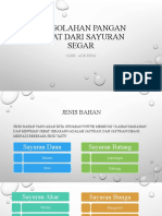 Pengolahan Pangan SEHAT DARI SAYURAN SEGAR