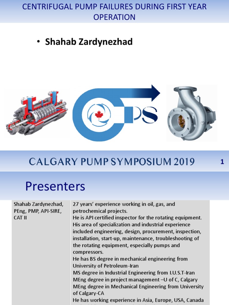 Centrifugal Pump Failures During First Year Operation PDF Pump