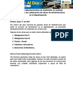 11.05.2021 Desabastecimiento de Materiales de Infraestructura