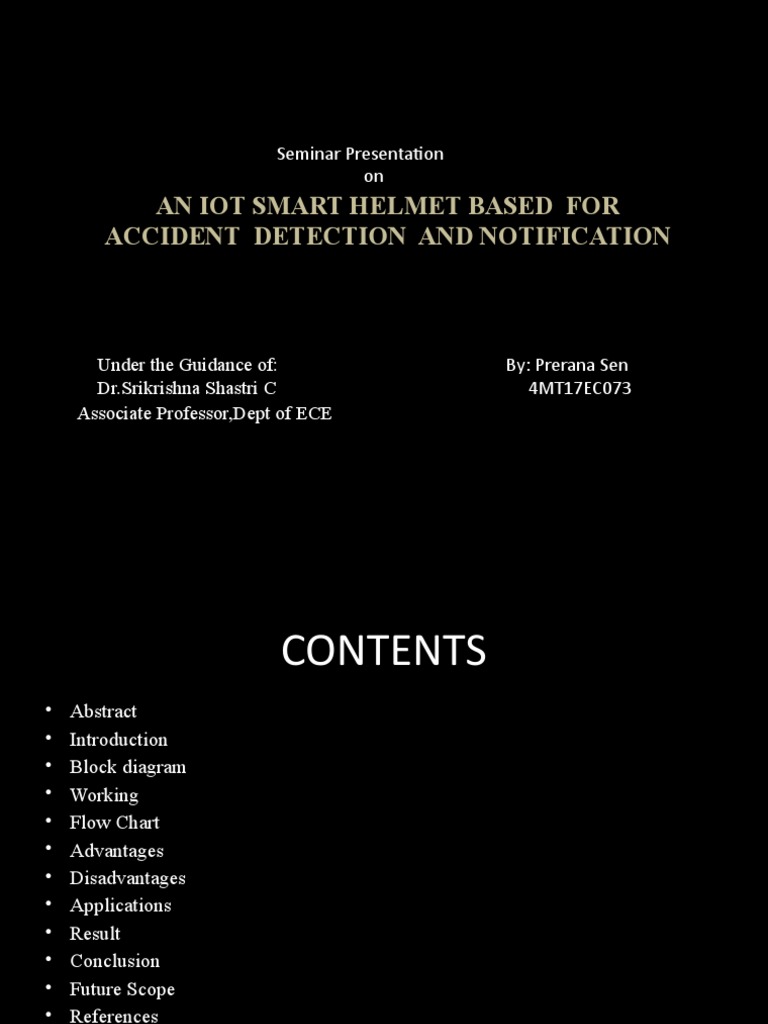 An Iot Smart Helmet Based For Accident Detection and Notification | PDF ...
