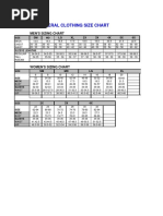 General Clothing Size Chart 282605 7