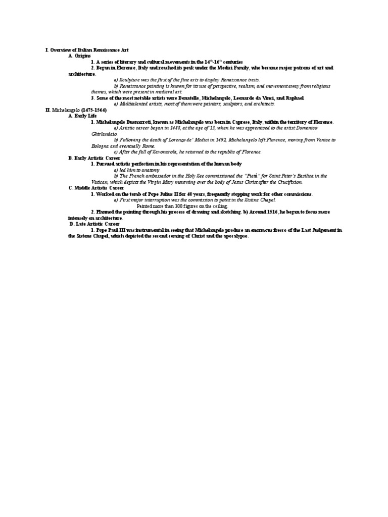 Key Figures of Renaissance Art | PDF | Michelangelo | Raphael