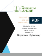 Practical Application and Aspects of Community Pharmacy