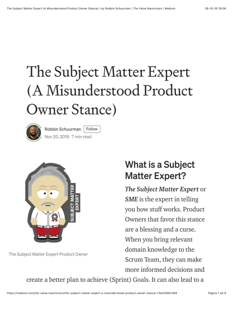 Misunderstanding the SME Product Owner | PDF | Scrum (Software ...
