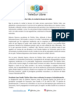 TeleSur Libre Press Release (1)