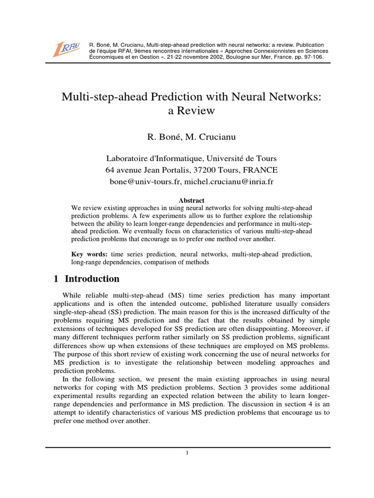 Multi-Step Prediction with Neural Networks | PDF | Time Series | Prediction