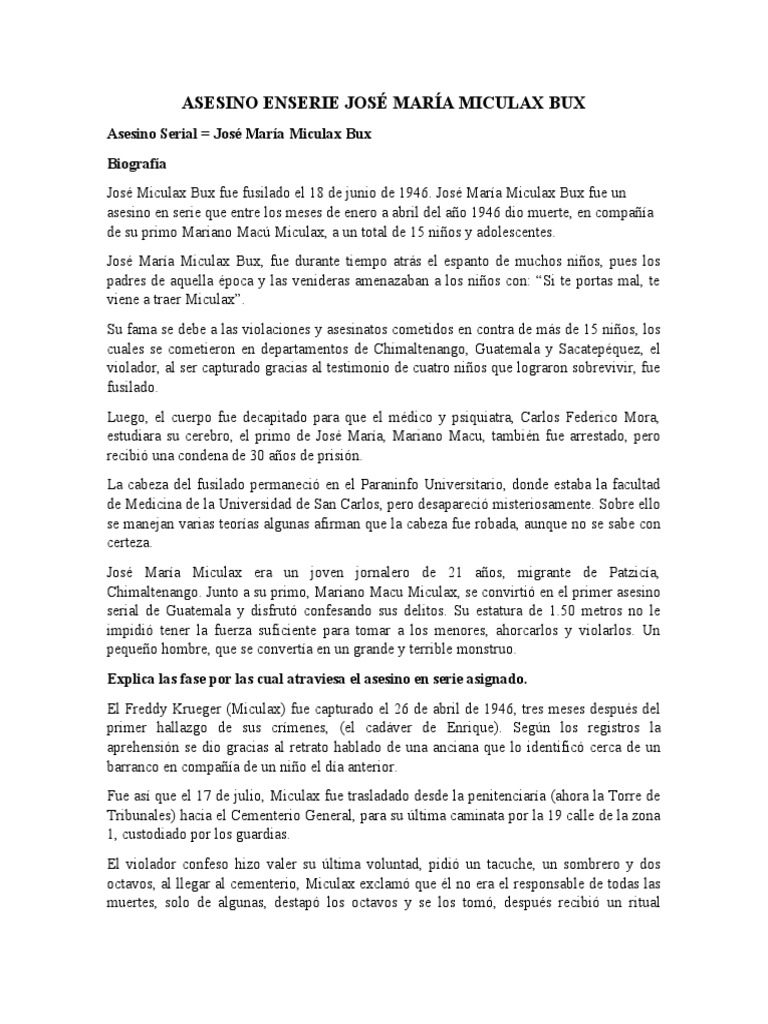 La historia del primer asesino en serie de Guatemala: José María ...