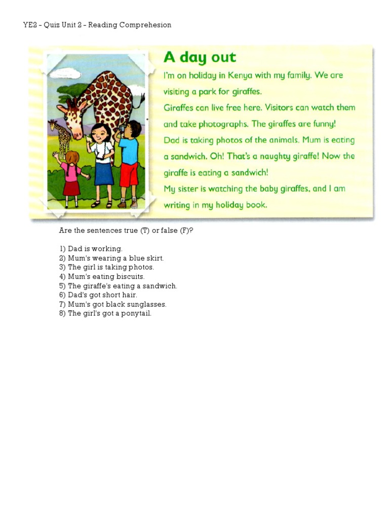 YE2 Unit 2 Reading Quiz Answers | PDF