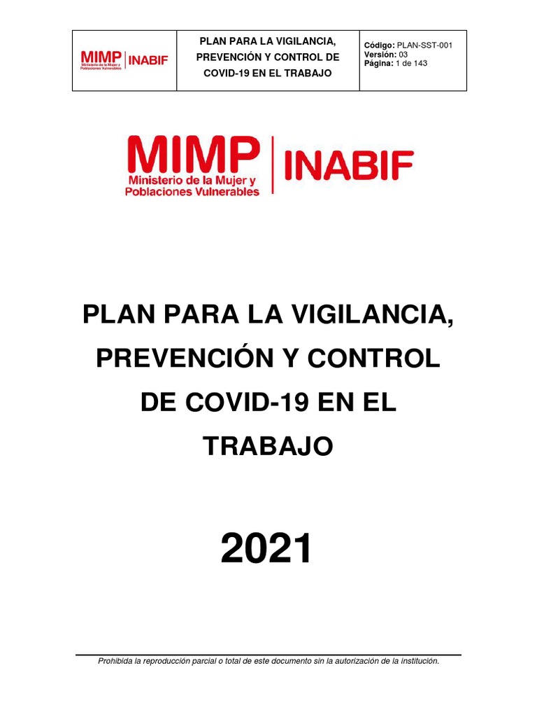 Plan para La Vigilancia Prevencion y Control de Covid-19 en El Trabajo ...