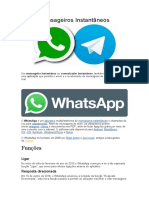 Mensageiros Instantâneos: WhatsApp e Telegram