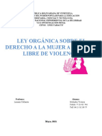 ENSAYO Ley Organica Sobre El Derecho A La Mujer A Una Vida Libre de Violencia