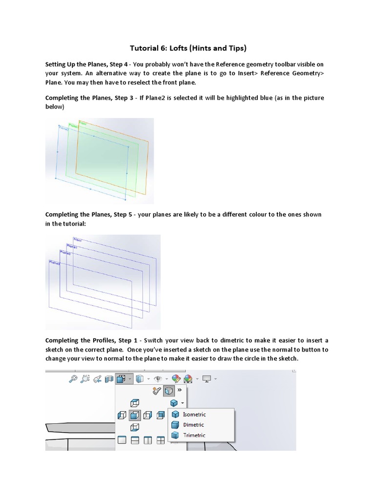 SolidWorks Loft Tutorial and Tips | PDF | Teaching Mathematics ...