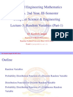 Advanced Engineering Mathematics B.Tech. 2nd Year, III-Semester Computer Science & Engineering Lecture-3: Random Variables (Part-1)