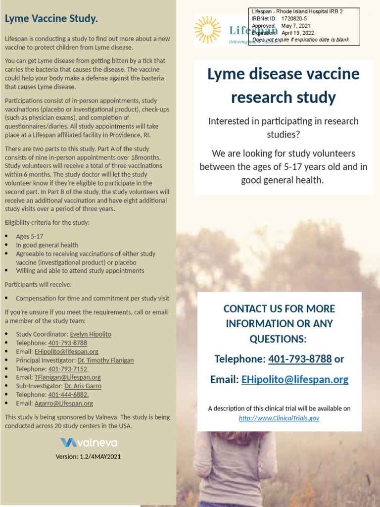 Lyme Disease Vaccine Research Study PDF Clinical Trial Medical