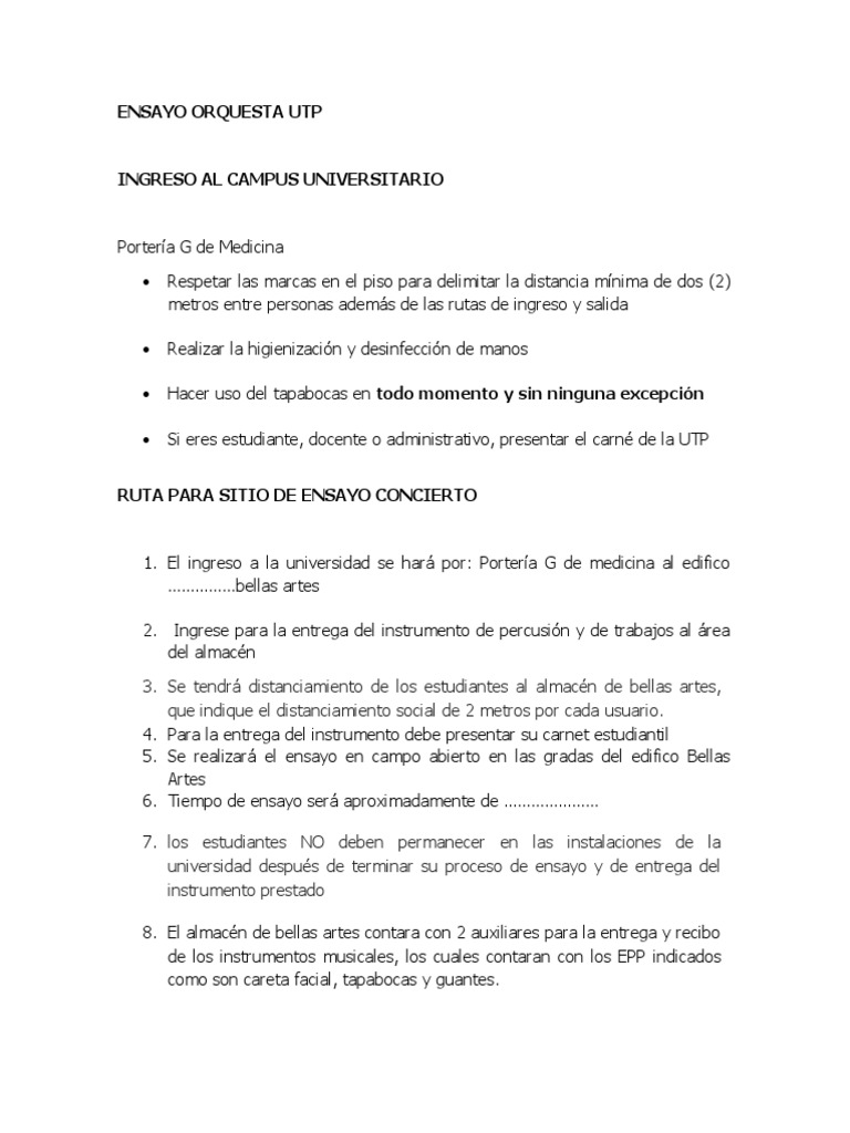 Protocolo Ensayo Utp Bellas Artes | PDF