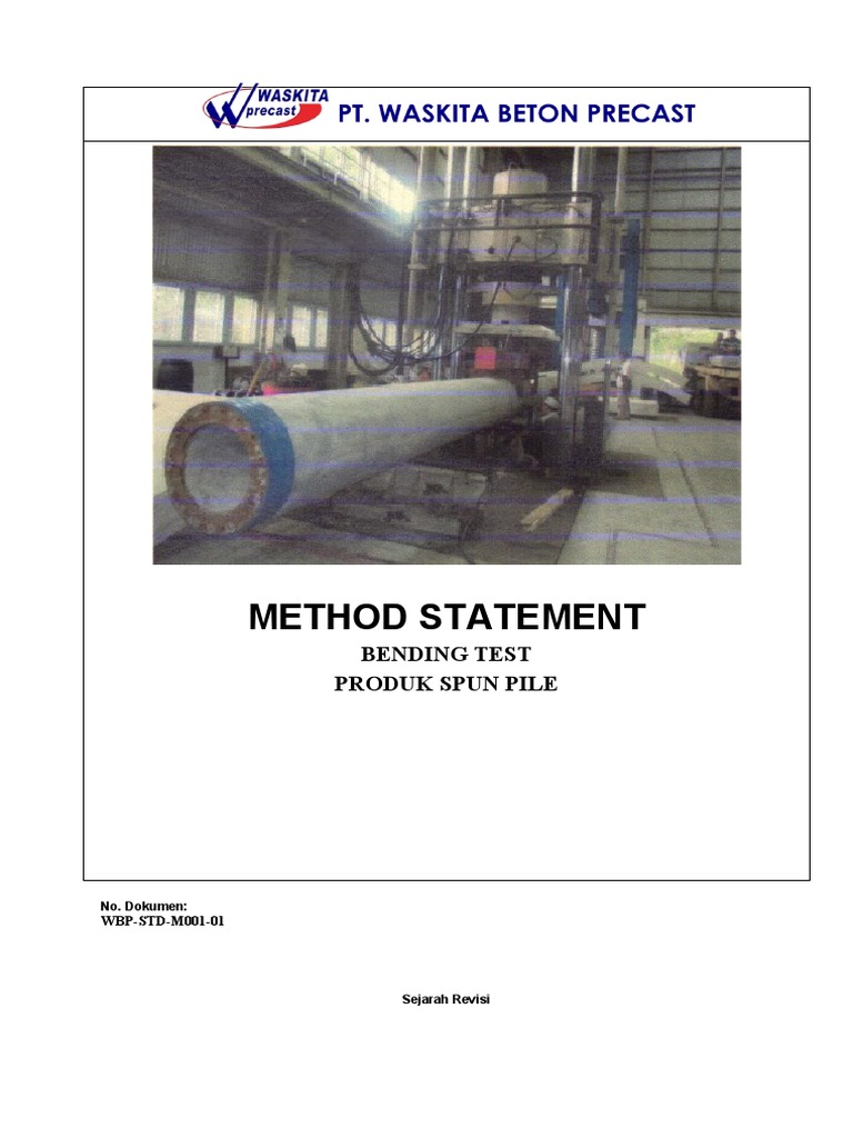 Method Statement Bending Test (Revisi06) | PDF
