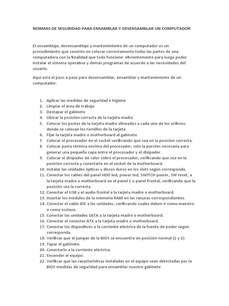 Normas de Seguridad de Computación | PDF | Ingenieria Eléctrica ...