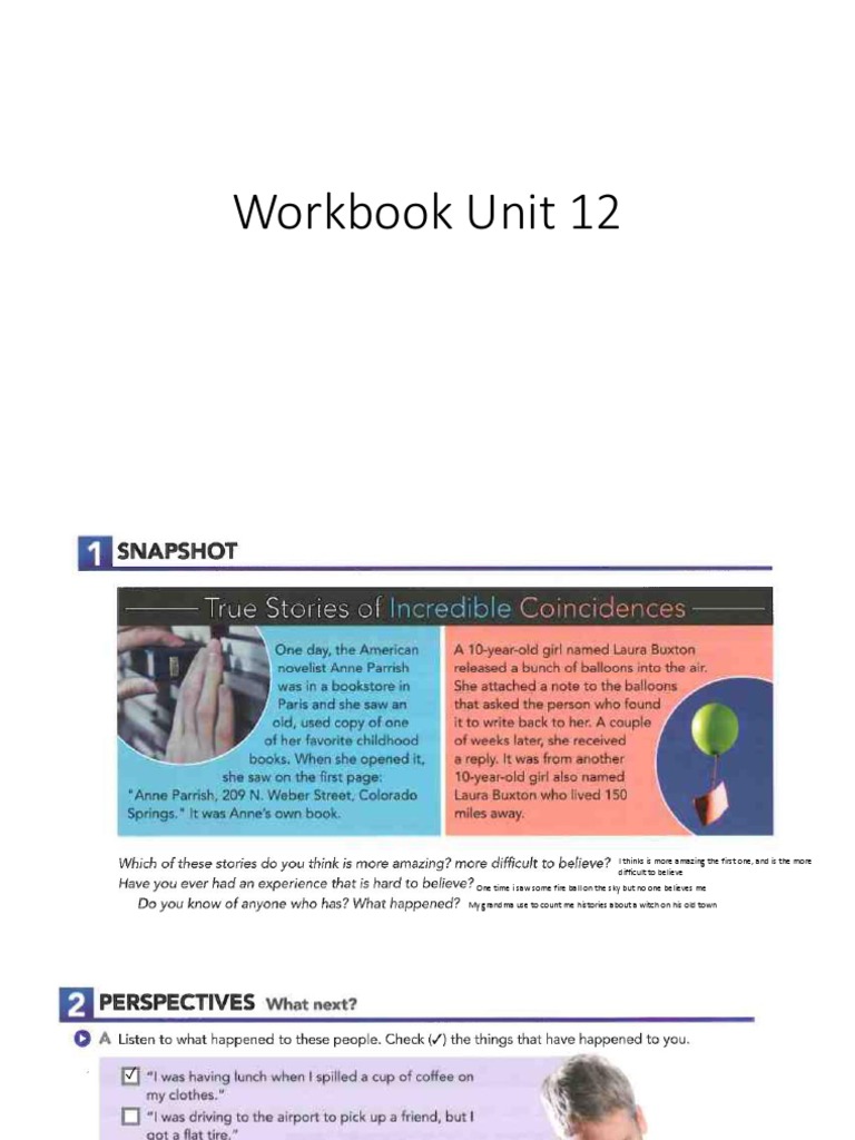 Workbook Unit 12 | PDF | Self-Improvement
