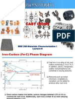 Cast Irons: MSE 206-Materials Characterization I Lecture-6