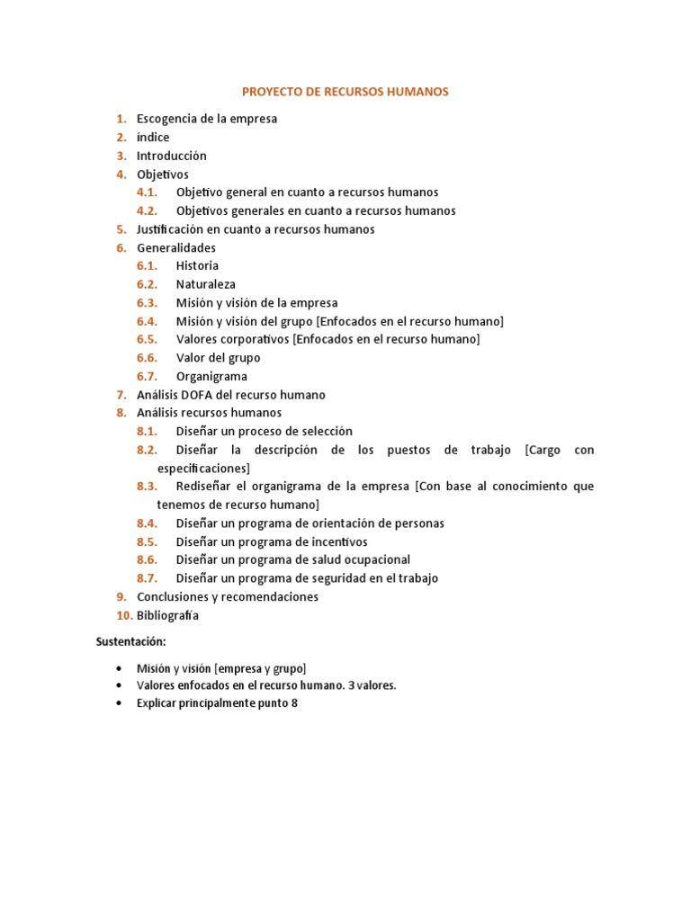 Proyecto de Recursos Humanos | PDF