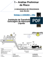 Análise preliminar de risco de instalação de transferência e estocagem de hidrocarboneto líquido