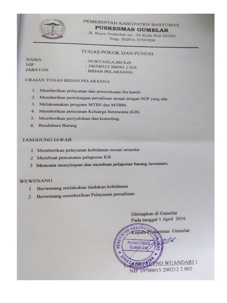 Tugas Pokok Dan Fungsi