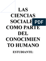 Las Ciencias Sociales Como Parte Del Conocimiento Humano