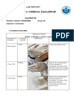 Experiment 4: Chemical Equilibrium: Lab Report